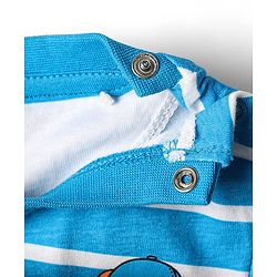 Babyhug Single Jersey Knit Dungaree & Half Sleeves T-Shirt With Animal Print - Yellow & Blue