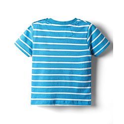 Babyhug Single Jersey Knit Dungaree & Half Sleeves T-Shirt With Animal Print - Yellow & Blue