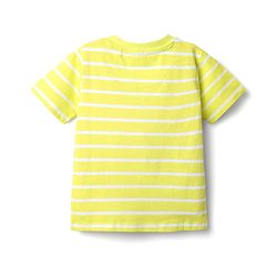 Babyhug Single Jersey Knit Half Sleeves T-Shirt & Dungaree With Tropical Print - Limegreen & Teal Blue