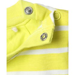 Babyhug Single Jersey Knit Half Sleeves T-Shirt & Dungaree With Tropical Print - Limegreen & Teal Blue