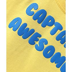Babyhug Single Jersey Knit Dungaree & Half Sleeves T-Shirt With Boat Print - White & Yellow