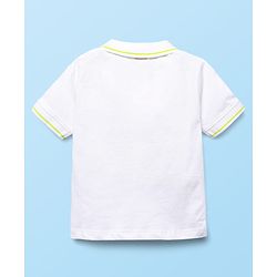 Babyhug Single Jersey Knit Half Sleeves Polo T-Shirt & Dungaree With  Nautical Print - White