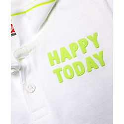Babyhug Single Jersey Knit Half Sleeves Polo T-Shirt & Dungaree With  Nautical Print - White