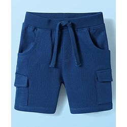 Babyhug Single Jersey Knit Half Sleeves T-Shirt & Shorts with Animal - Navy Blue & Yellow
