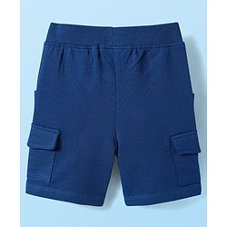 Babyhug Single Jersey Knit Half Sleeves T-Shirt & Shorts with Animal - Navy Blue & Yellow