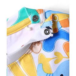 Babyhug Single Jersey Knit Half Sleeves T-Shirt & Shorts with Animal - Navy Blue & Yellow