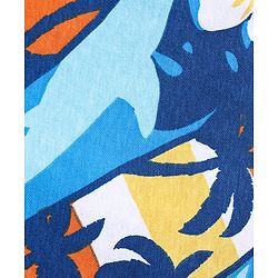 Babyhug Single Jersey Knit Sleeveless Tank T-Shirt & Shorts Co-Ord Set With Beach Theme & Floral Print - Blue
