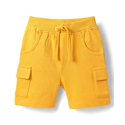 Babyhug Single Jersey Knit Sleeveless Tank T-Shirt & Shorts Set With Beach Theme Print - Blue & Yellow