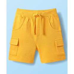 Babyhug Single Jersey Knit Sleeveless Tank T-Shirt & Shorts Set With Animal Print - White & Yellow
