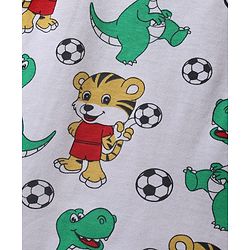 Babyhug Single Jersey Knit Sleeveless Tank T-Shirt & Shorts Set With Animal Print - White & Yellow