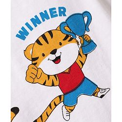 Babyhug Single Jersey Knit Sleeveless Tank T-Shirt & Shorts Set with Tiger Print - Blue