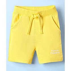 Babyhug Single Jersey Knit Sleeveless Tank T-Shirt & Shorts Set with Jungle Print - Yellow