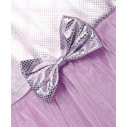 Babyhug Woven Cap Sleeves Mesh Dress with Bow Applique & Foil Print - Lavender