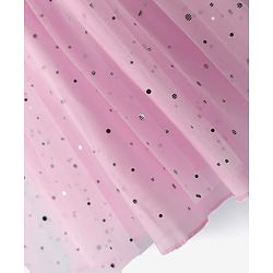 Babyhug Woven Sleeveless Dress with Bow Applique & Foil Print - Pink