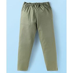 Babyhug Woven Full Sleeves Solid Color Pleated Shirt & Trouser Set with Bow & Suspender - White & Green