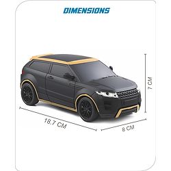 Babyhug 1:24 C-Type Rechargeable Remote Control Racing Car |Black-Red Finish| Gifting Car for 4 years + Kids| BIS Certified - Black