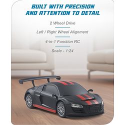 Babyhug 1:24 C-Type Rechargeable Remote Control Racing Car BIS Certified - Black