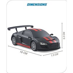 Babyhug 1:24 C-Type Rechargeable Remote Control Racing Car BIS Certified - Black