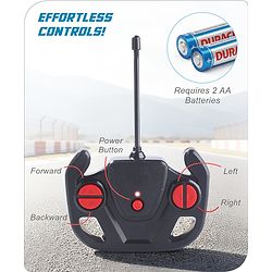 Babyhug 1:24 C-Type Rechargeable Remote Control Racing Car BIS Certified - Black
