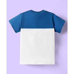 Babyhug Single Jersey Knit Half Sleeves T-Shirt & Shorts With Soccer Text Print - Blue & White