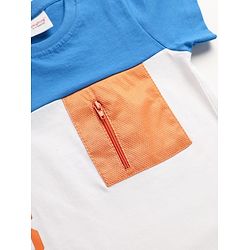 Babyhug Single Jersey Knit Half Sleeves T-Shirt & Shorts With Soccer Text Print - Blue & White