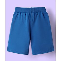 Babyhug Single Jersey Knit Half Sleeves T-Shirt & Shorts With Soccer Text Print - Blue & White