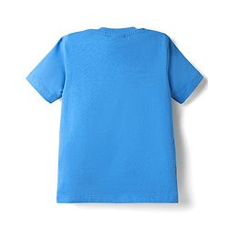 Babyhug Single Jersey Knit Half Sleeves T-Shirt & Shorts Set With Tiger Print - Blue & Brown