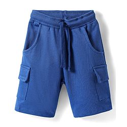 Babyhug Single Jersey Knit Sleeveless Tank T-Shirt & Shorts Set With Football Print - Navy Blue