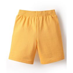 Babyhug Single Jersey Knit Half Sleeves T-Shirt & Shorts Set With Sport Theme Print - Navy Blue & Yellow