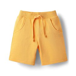 Babyhug Single Jersey Knit Half Sleeves T-Shirt & Shorts Set With Sport Theme Print - Navy Blue & Yellow