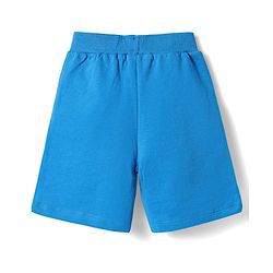 Babyhug Single Jersey Knit Half Sleeves T-Shirt & Shorts Set With Hawaii Print & Cut & Sew Design - Yellow & Blue