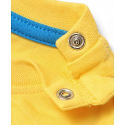 Babyhug Single Jersey Knit Half Sleeves T-Shirt & Shorts Set With Hawaii Print & Cut & Sew Design - Yellow & Blue
