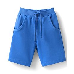 Babyhug Single Jersey Knit Half Sleeves Polo T-Shirt & Shorts Set with Abstract Print - Blue
