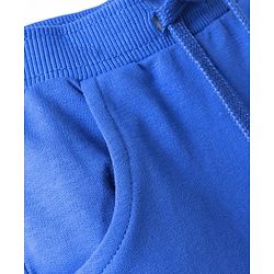 Babyhug Single Jersey Knit Half Sleeves Polo T-Shirt & Shorts Set with Abstract Print - Blue