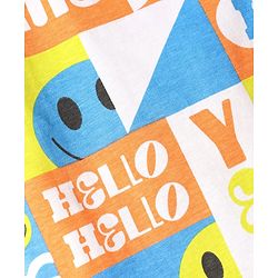 Babyhug Single Jersey Knit Half Raglan Sleeves T-Shirt & Shorts Set With Smiley Print - Blue
