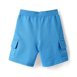 Babyhug Single Jersey Knit Sleeveless Tank T-Shirt & Shorts Set with Tropical Theme Print - Blue