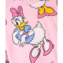 Babyhug Disney Single Jersey Knit Full Sleeves Co-ords Night Suit with Daisy Duck Graphics - Pink