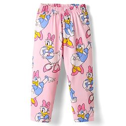 Babyhug Disney Single Jersey Knit Full Sleeves Co-ords Night Suit with Daisy Duck Graphics - Pink