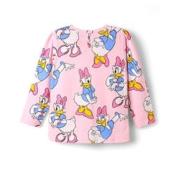 Babyhug Disney Single Jersey Knit Full Sleeves Co-ords Night Suit with Daisy Duck Graphics - Pink