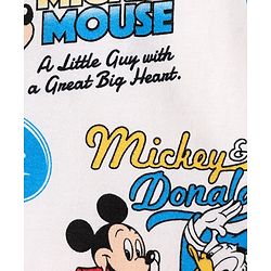 Babyhug Disney Single Jersey Knit Full Sleeves Co-ords Night Suit with Mickey & Friends Graphics - White