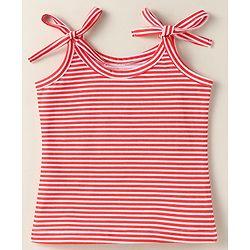 Babyhug 100% Cotton Single Jersey Knit Slips With Stripes & Floral Print Pack Of 3 - Red Navy Blue & White