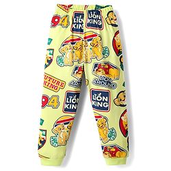 Babyhug Disney Single Jersey Knit Full Sleeves Night Suit with Lion King Graphics - Yellow