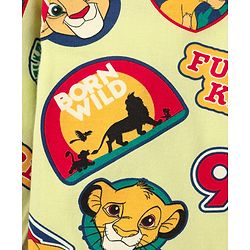 Babyhug Disney Single Jersey Knit Full Sleeves Night Suit with Lion King Graphics - Yellow