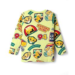 Babyhug Disney Single Jersey Knit Full Sleeves Night Suit with Lion King Graphics - Yellow