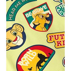 Babyhug Disney Single Jersey Knit Full Sleeves Night Suit with Lion King Graphics - Yellow