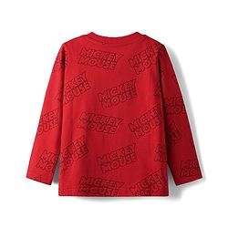 Babyhug Disney Single Jersey Knit Full Sleeves Night Suit With Mickey Mouse Family Print - Red