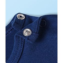 Babyhug 100% Cotton Knit Half Sleeves Romper With Simba Graphic Pack Of 3 - Navy Blue & White