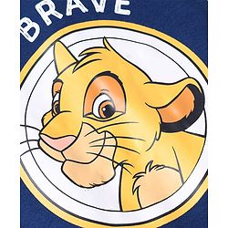 Babyhug 100% Cotton Knit Half Sleeves Romper With Simba Graphic Pack Of 3 - Navy Blue & White