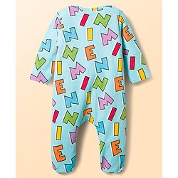 Babyhug Disney 100% Cotton Knit Full Sleeves Sleepsuits With Minnie Mouse Family Graphics Pack Of 2-Multicolor