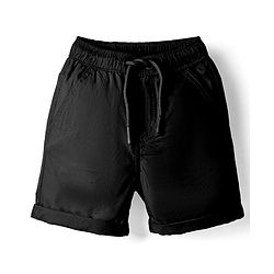 Babyhug Cotton Woven Solid Coloured Shorts - Black
